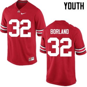Youth Ohio State Buckeyes #32 Tuf Borland Red Nike NCAA College Football Jersey Stability DRR4344EF